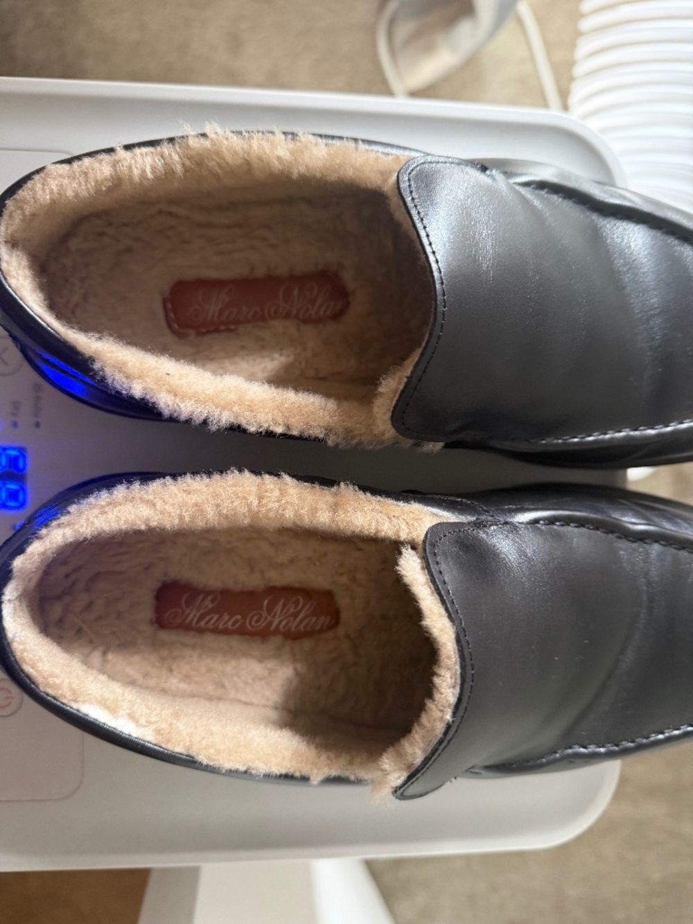 Marc Nolan “Remy” Black Leather and Shearling Loafers!